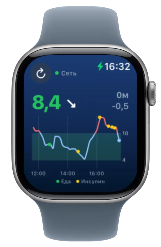 Экран приложения на Apple Watch